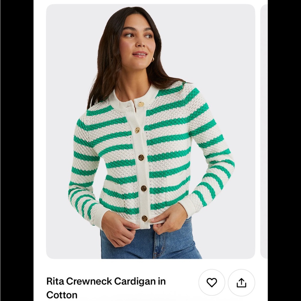 💚DJ Rita Crewneck Cardigan